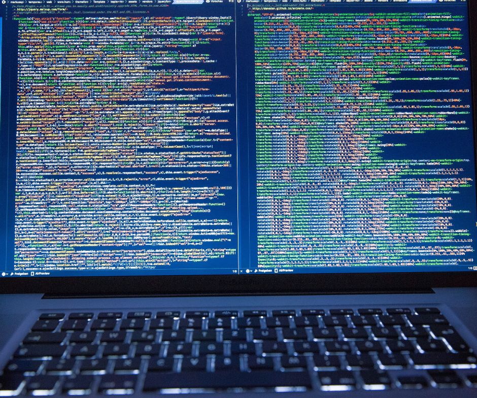 computer screen with lots of code on it