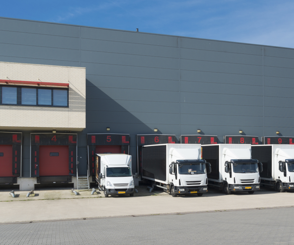 trucks loading at dock