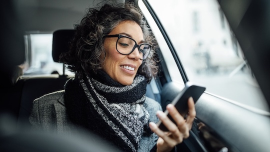 woman viewing smartphone