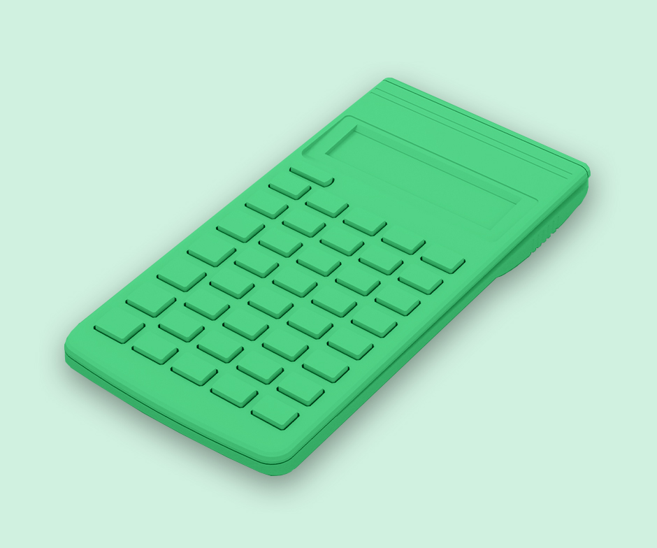 green background and calculator